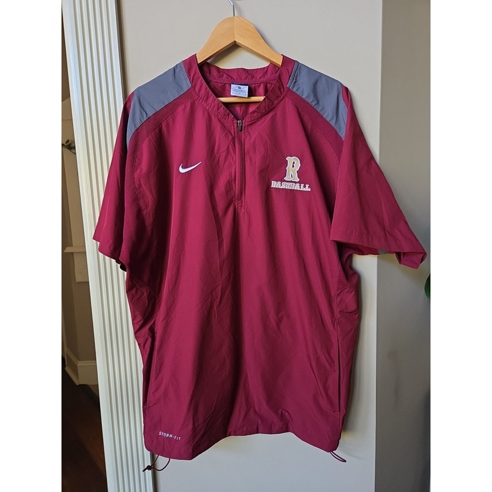 Nike Storm Fit Jacket Mens Size Medium Short Sleeve 1/4 Zip Baseball Maroon Gray